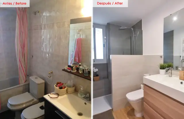 Reforma baño pequeño: antes y después | Ideas, costes y diseño experto