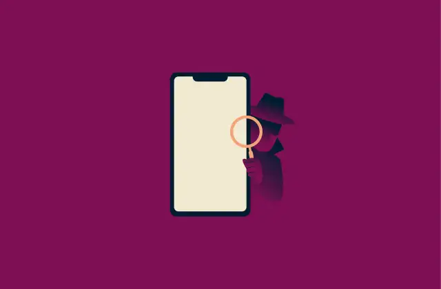 Detektyw bada smartfon, szukając rozwiązania problemu z połączeniem lub błędnego kodu MMI.
