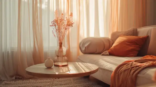 Beżowe i pomarańczowe dodatki: 9 ciepłych akcentów do salonu