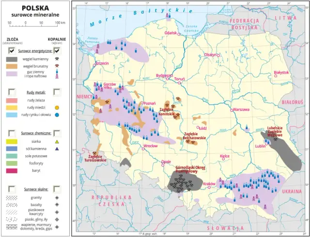Mapa geologiczna Sudetów - dokładne rozmieszczenie skał i złóż mineralnych