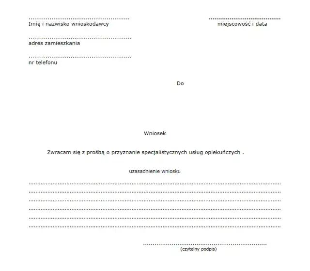 Jak napisać podanie o przyznanie opiekunki osoby starszej krok po kroku