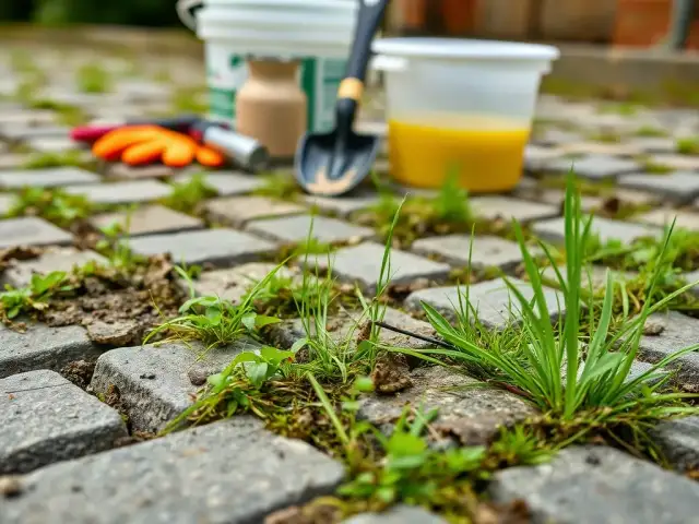 Jak usunąć trawę z kostki brukowej domowym sposobem i uniknąć problemów