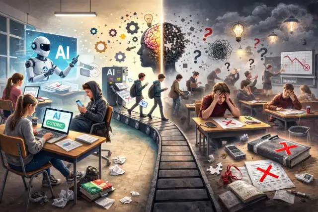 Dzieci uczą się z AI, podczas gdy inne zmagają się z nauką, pokazując, jak będzie wyglądało nauczanie hybrydowe.