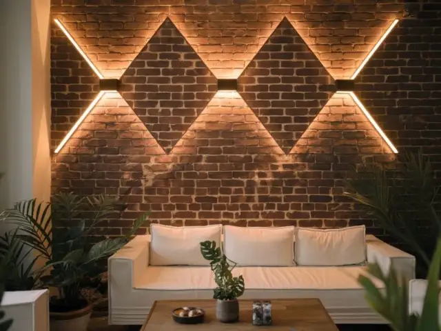 Jak oświetlić ścianę z cegły, by uniknąć nudnego wnętrza?
