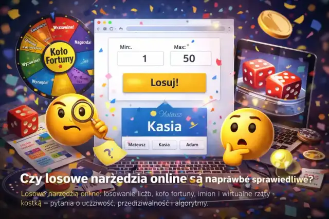 Koło fortuny tak czy nie? Sprawdź, czy losowe narzędzia online są sprawiedliwe, analizując wyniki losowania liczb i imion.