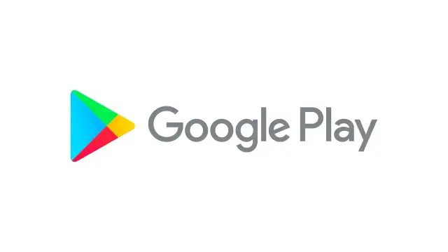 Logo Google Play z kolorowym trójkątem i napisem "Google Play".