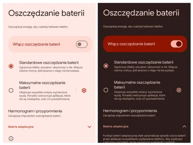 Dwa ekrany ustawień telefonu pokazują opcje oszczędzania baterii. Czy tryb oszczędzania baterii niszczy baterię iPhone? Nie, ten tryb pomaga wydłużyć czas pracy.