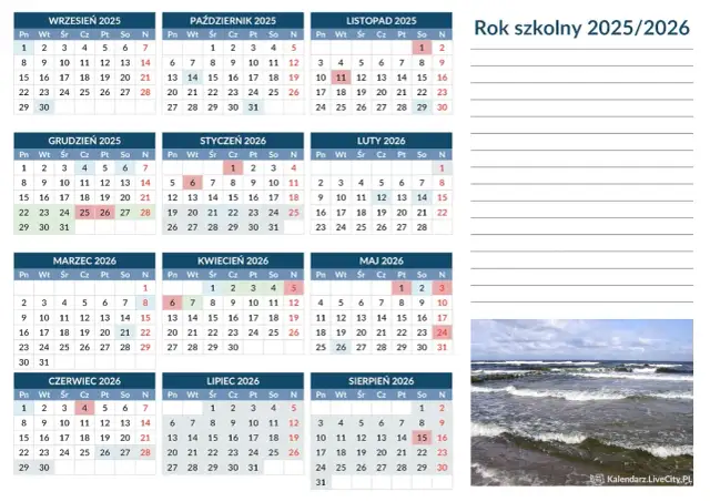 Rok szkolny 2025/2026: 188 dni nauki, 177 wolnego! Kalendarz
