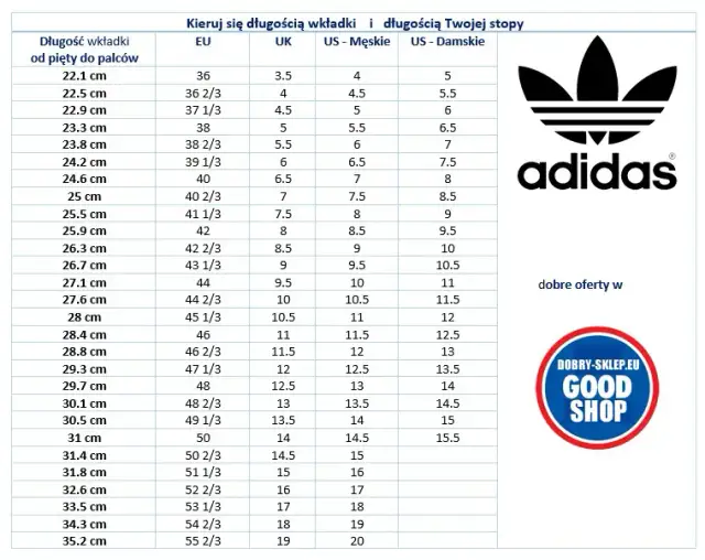 Adidas rozmiar 25: Długość wkładki? Zmierz stopę i dobierz idealnie!