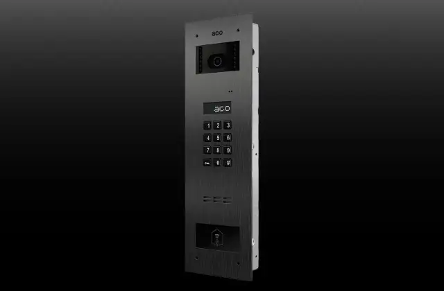 Nowoczesny domofon ACO z kamerą i klawiaturą numeryczną. To rozwiązanie, które może Cię inspirować do stworzenia bezpiecznego i inteligentnego wejścia.