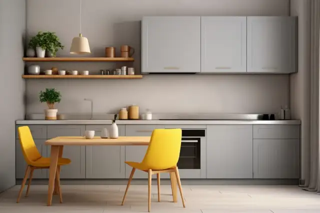 Pomysły na ścianę w kuchni przy stole i krzesłach, które zachwycają