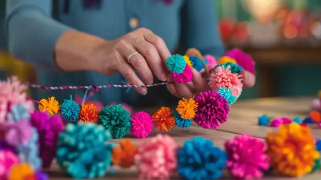 Girlanda z pomponów: Krok po kroku do dekoracji domu