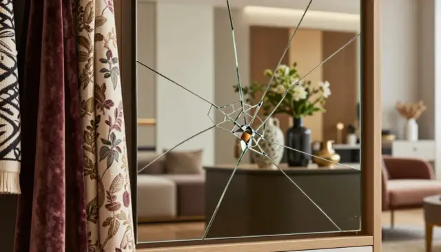 Pęknięte lustro w szafie? Zmień wadę w zaletę! Maskowanie i naprawa