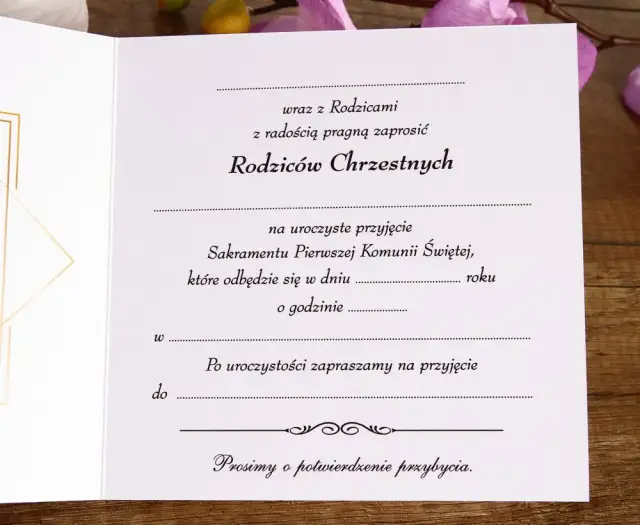Zaproszenie na Komunię dla Matki Chrzestnej: Wzory i Wskazówki