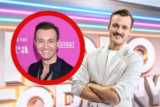 Uśmiechnięty mężczyzna z wąsikiem, jakby czekał na obrót koła fortuny, gdzie casting do programu.