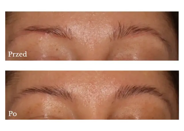 Przed i po makijażu permanentnym brwi. Henna podkreśla efekt, nadając im naturalny wygląd.