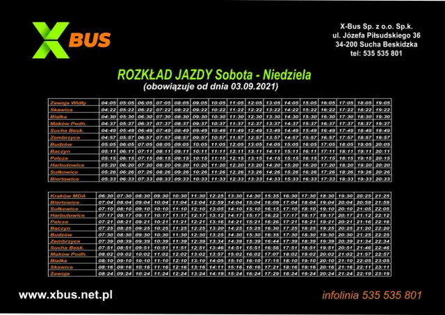 Bus do Stryszawy z Krakowa? Gdzie odjeżdża X-BUS z MDA?