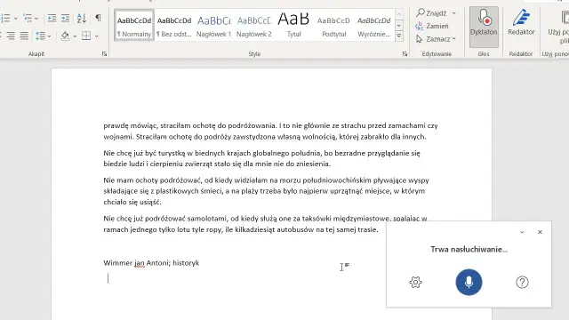 Dyktowanie w Wordzie: Jak pisać teksty głosem? Instrukcja krok po kroku