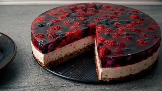 Prosty przepis na fit sernik na zimno z galaretką bez pieczenia - same zalety