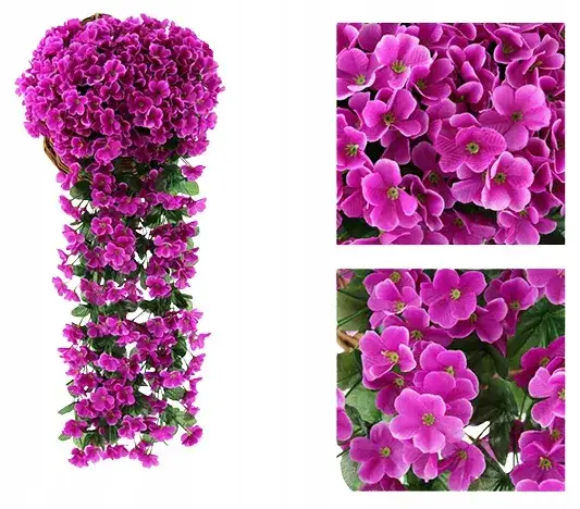 Sztuczne kwiaty zwisające jak żywe - piękna dekoracja bez trosk