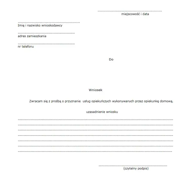 Jak napisać podanie o przyznanie opiekunki osoby starszej - krok po kroku