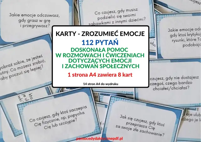 Karty do rozmów o emocjach, które pomogą jak zrozumieć dziecko. 112 pytań o uczucia, relacje i zachowania.