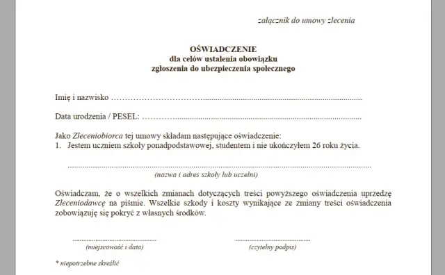 Czy ucznia na umowę zlecenie zgłaszamy do ZUS? Sprawdź zasady!