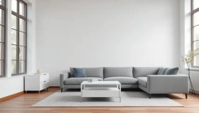 Białe meble i szara kanapa: Jaki kolor ścian wybrać? Poradnik