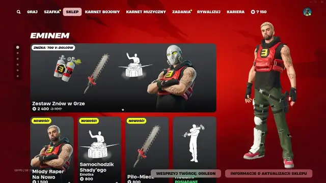 Eminem wraca do sklepu Fortnite – nowe skórki i wydarzenia czekają