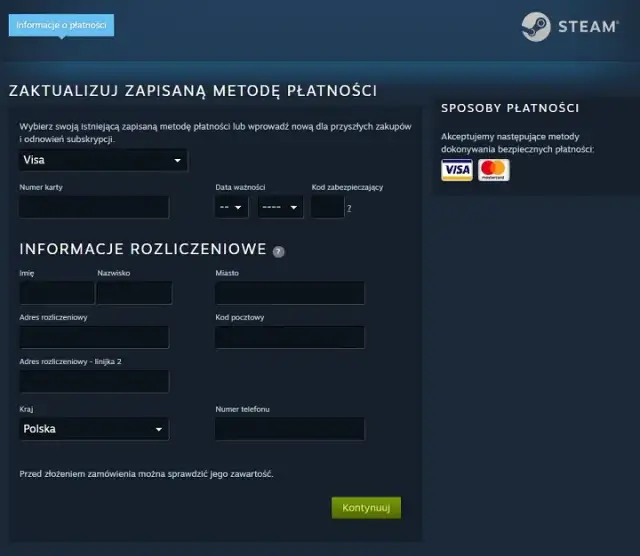 Jak poprawnie wpisać adres rozliczeniowy Steam, aby uniknąć problemów?
