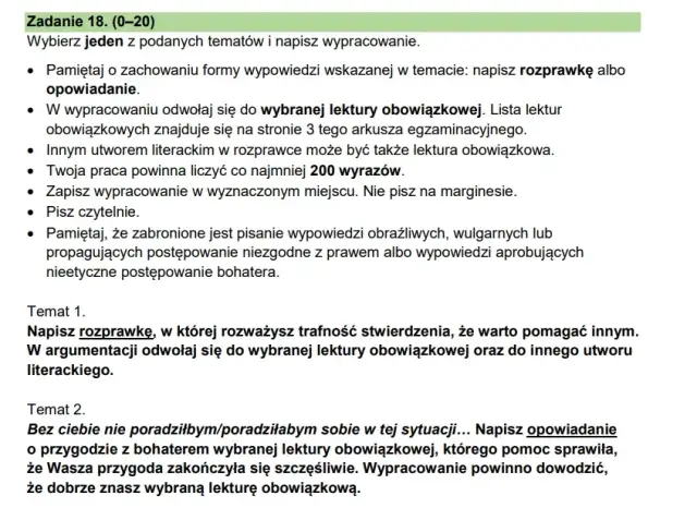 Ile punktów za rozprawkę na egzaminie ósmoklasisty - kluczowe informacje
