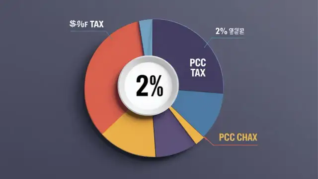 Wykres kołowy pokazuje, że podatek od czynności cywilnoprawnych (PCC) wynosi 2%.