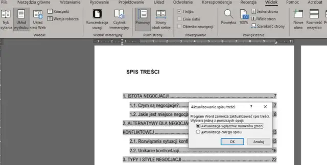 Jak zaktualizować spis treści w Wordzie i uniknąć błędów w dokumencie