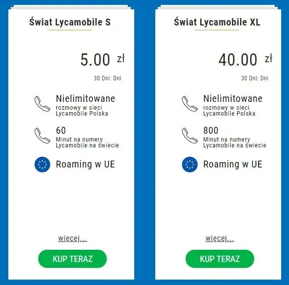 Porównanie i najlepsze oferty pakietów internetowych w Lycamobile