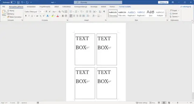 Jak podzielić stronę w Wordzie na 4 równe części bez problemów