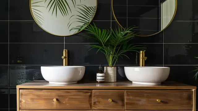 Mała biało-czarna łazienka: 9 inspiracji na aranżację