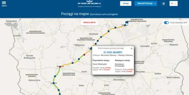 Gdzie jest pociąg Intercity? Sprawdź jego aktualną lokalizację teraz