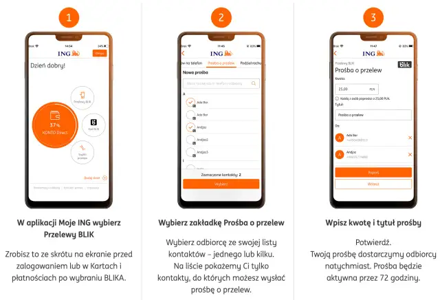 Jak zrobić przelew BLIKiem w mBank: wybierz "Przelewy BLIK", "Prośba o przelew", wpisz kwotę i tytuł, a następnie potwierdź.