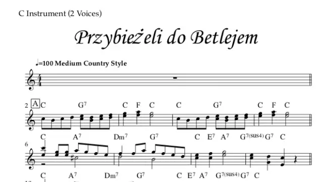 Proste chwyty gitarowe do kolędy przybieżeli do Betlejem dla początkujących