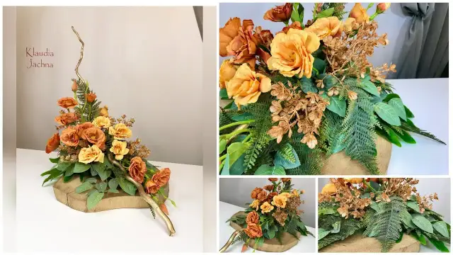 Jak zrobić stroik na cmentarz na plastrze drewna - krok po kroku