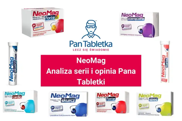 NeoMag Cardio, Skurcz, Forte, Stres – suplementy na zmęczenie. Analiza serii i opinia Pana Tabletki, bez informacji o neomag cardio skutki uboczne.