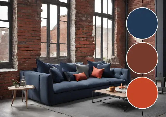Granatowa kanapa: Jaki kolor ścian? Sekrety eksperta wnętrz