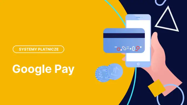Płać wygodnie z Google Pay bez karty. Ikony płatności i monety symbolizują cyfrowe transakcje.