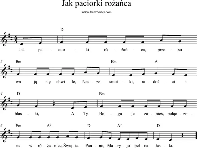 Nuty i chwyty "Jak paciorki różańca" - zagraj sam!