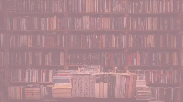 Wielka biblioteka pełna książek, jak portal do innego świata epoki.