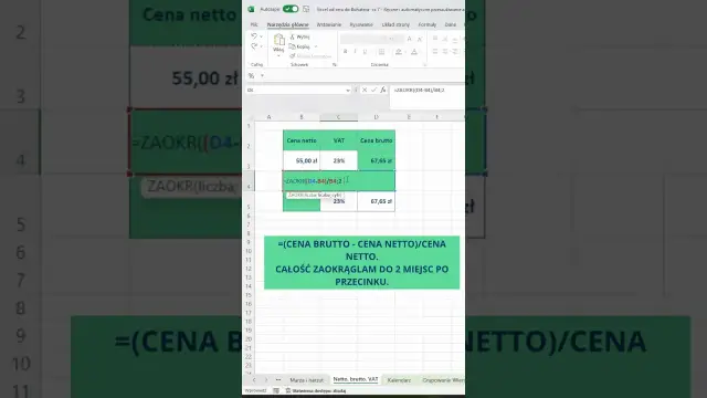 Jak obliczyć cenę brutto w Excelu: proste kroki i skuteczne formuły