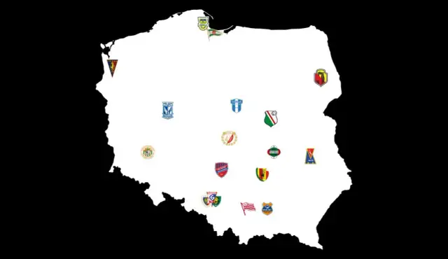 Mapa Polski z herbami drużyn piłkarskich. Sprawdź, kto awansował do ekstraklasy i gdzie grają!