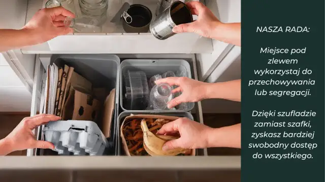 Organizacja szafki pod zlewem: Kosze, pojemniki i bezpieczna chemia