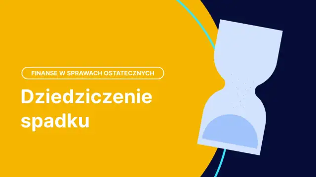 Kto dziedziczy po zmarłym? Dział spadku i finanse w sprawach ostatecznych. Klepsydra symbolizuje upływ czasu.