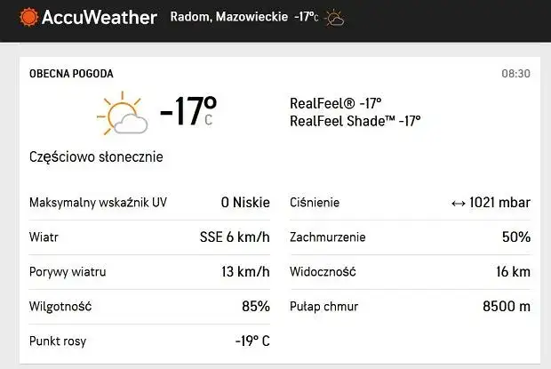 Ile jest stopni w Radomiu? Sprawdź aktualną temperaturę i prognozę